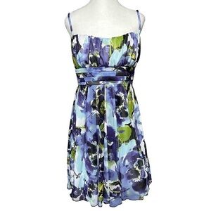 IZ Byer Watercolor Floral Party Mini Dress Babydoll Y2K Preppy Tulle Wedding XL